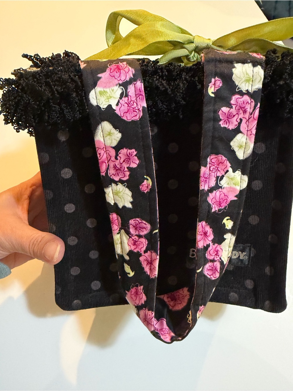 BadDADDY Black multi fabric Floral Strap Tote